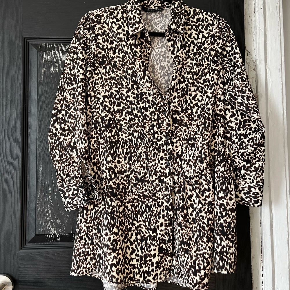 Leopard shirt dress